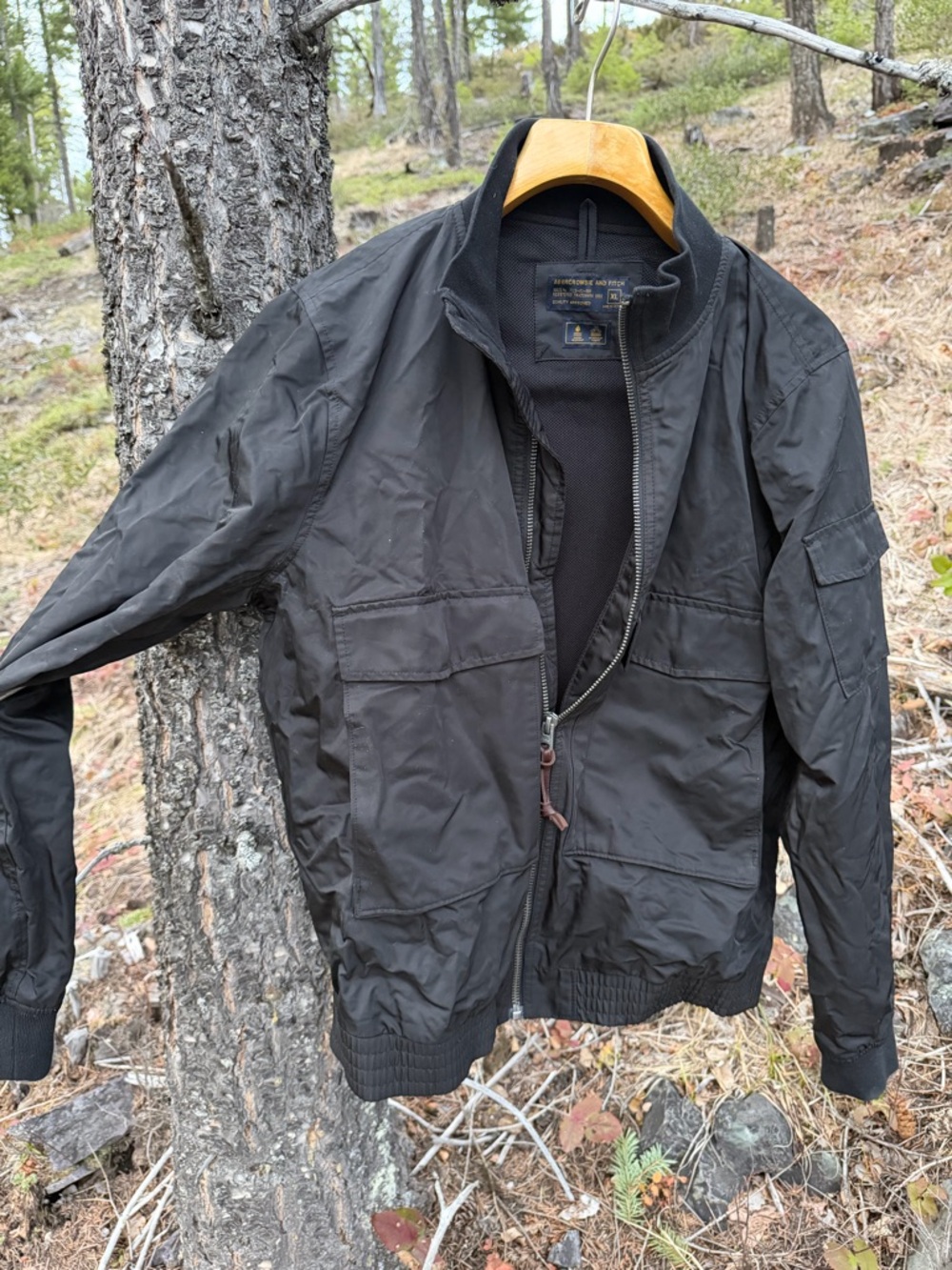Abercrombie & Fitch Black Men's Bomber Jacket XL classy